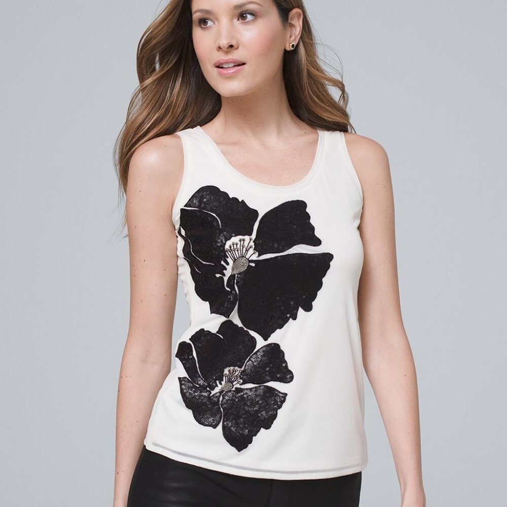 Embellished Floral-Applique tank